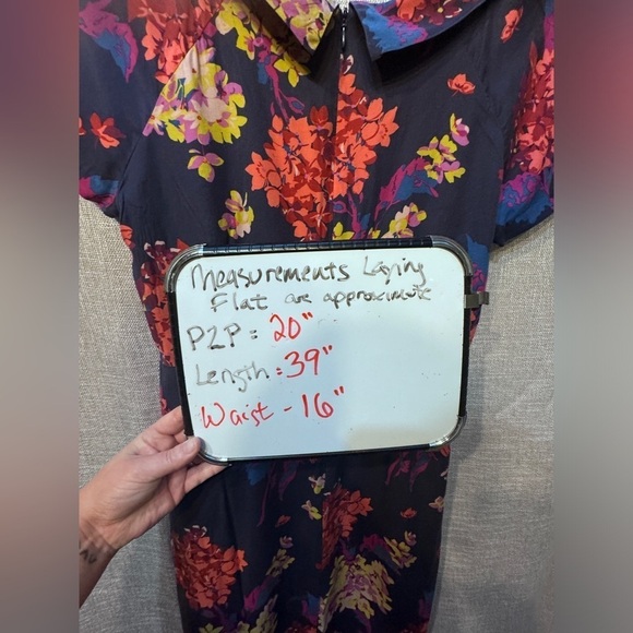 Boden silk floral roll collar midi dress US10 - Picture 12 of 12